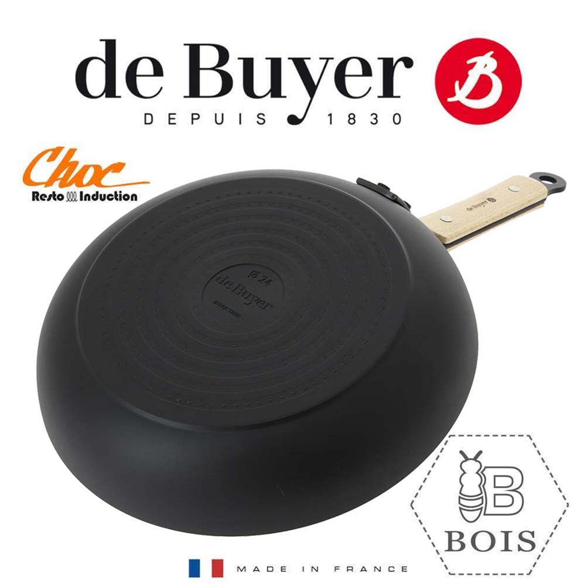 de Buyer CHOC B Bois -  Non-Stick Rounded sauté-pan 24cm